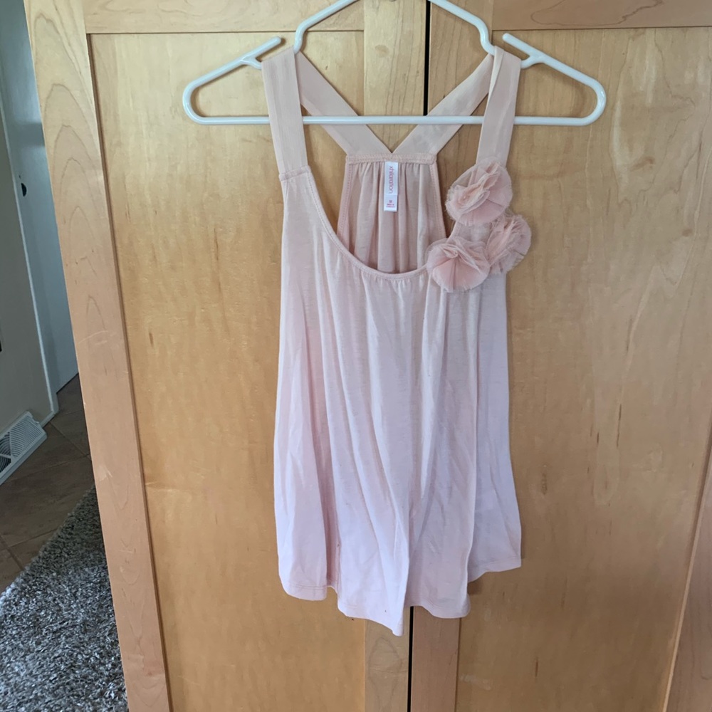 Beautiful light pink with flowers tank medium